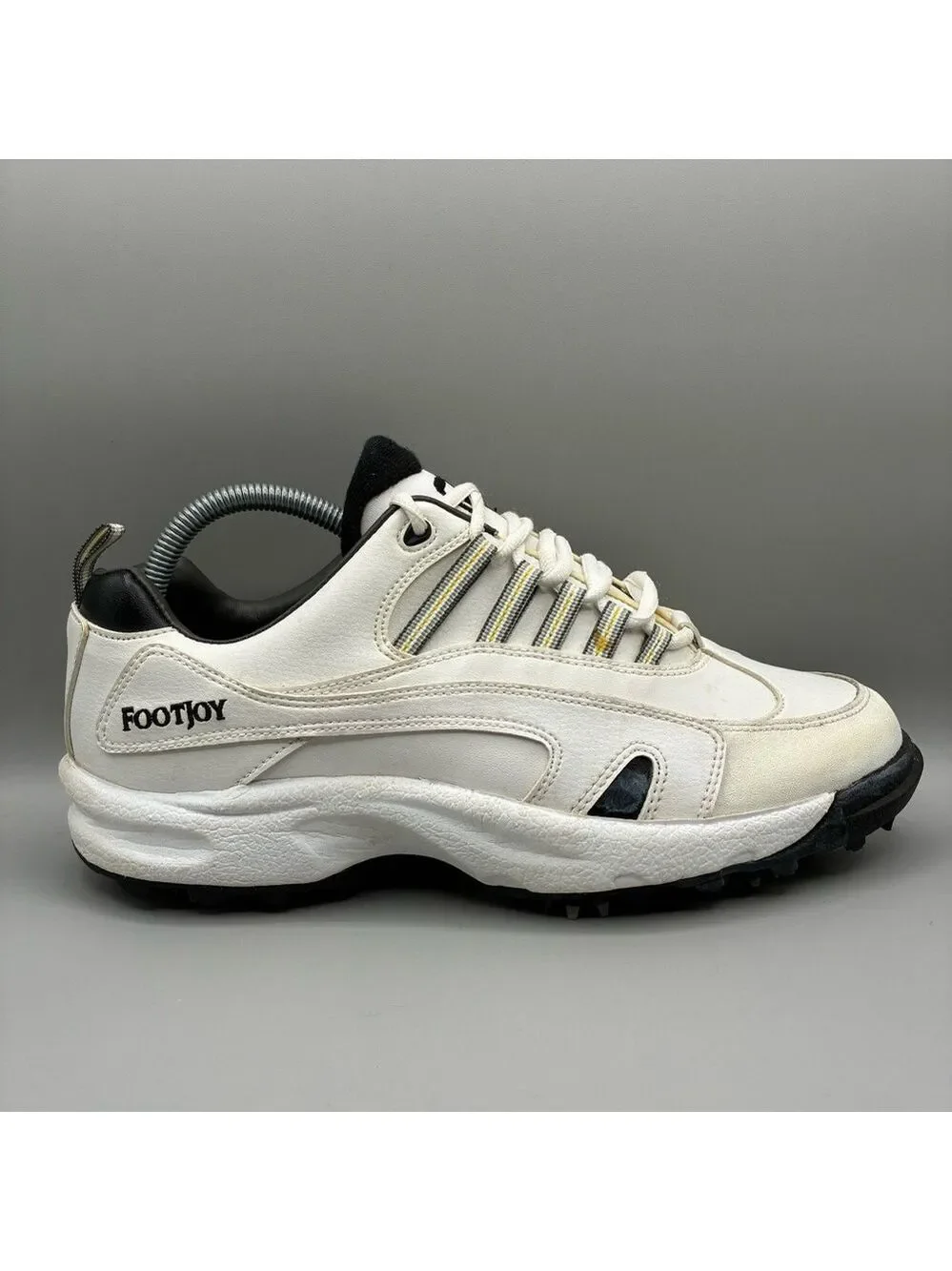 FootJoy GreenJoy Spike Golf Shoes Men’s 8.5 M White Leather Lace Up Sneakers